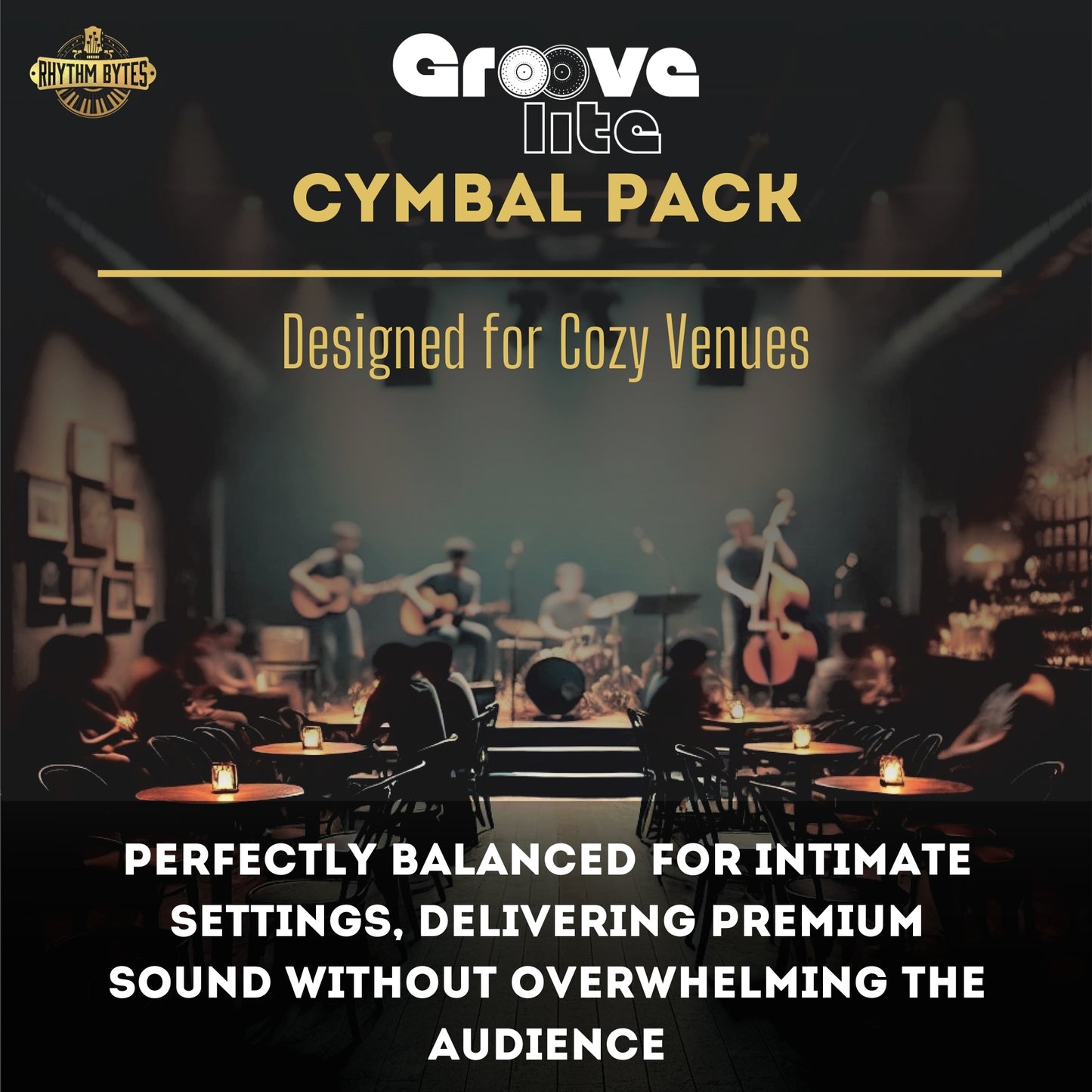 Groove Lite Cymbal Pack For Small Venues, Church, Weddings & Gigs | 7-Piece Drum Cymbal Set With Medium Noise & Premium Sound, 14" Hi Hats, 16" & 18" Crash, 20" Dynamic Ride, 18" China & 10" Splash