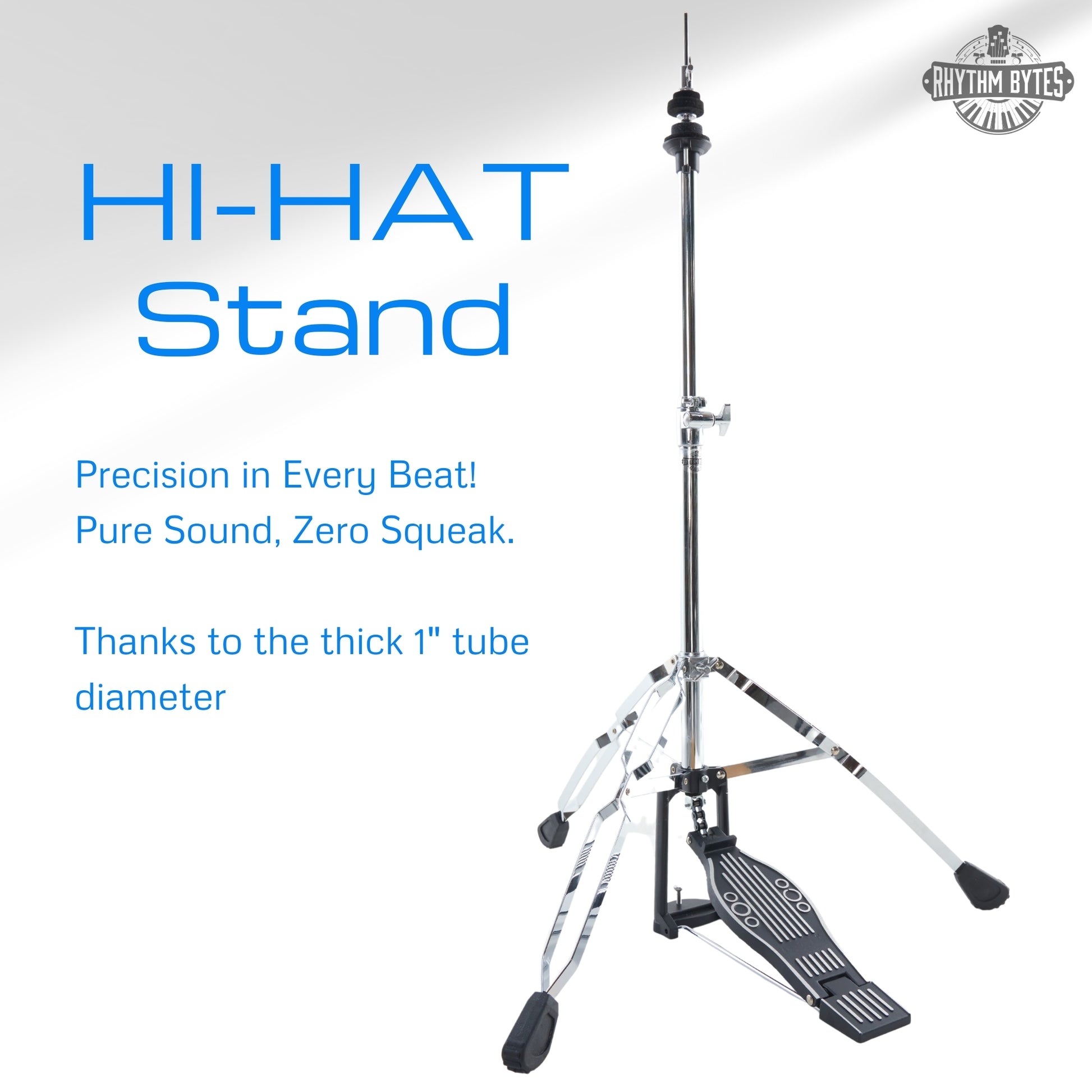 high hat pedal Hi-Hat Stand With Professional Long Footboard Pedal, Polished Chrome